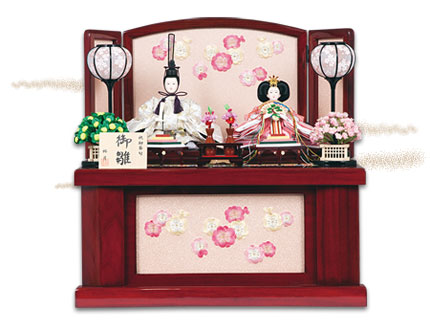 ワイン塗 桜刺繍収納飾り